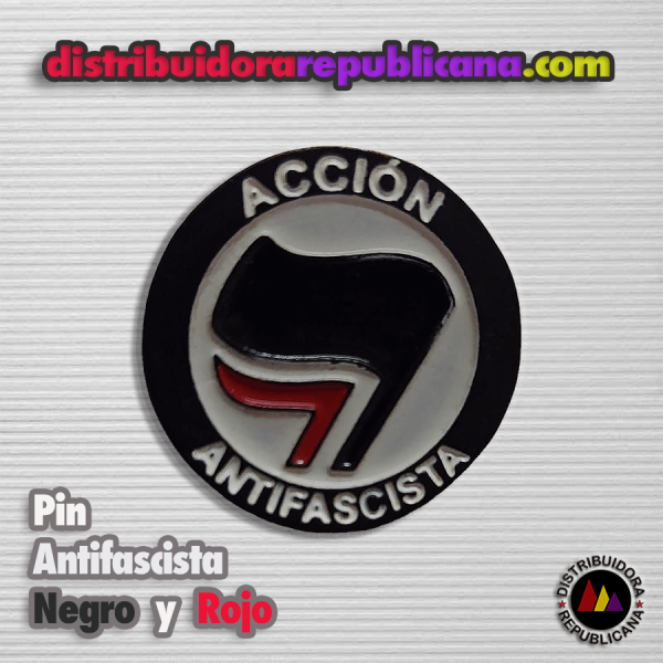 Pin Antifascista Negro y Rojo