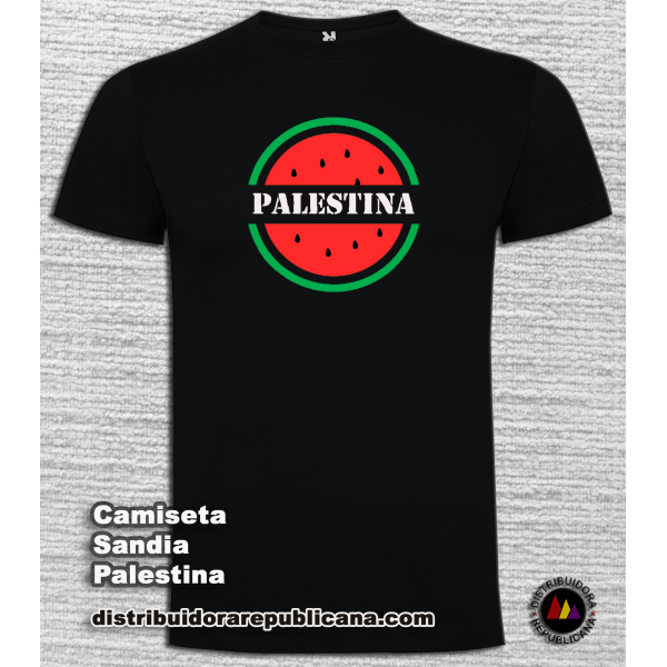 Camiseta Sandia Palestina (Color Negra)